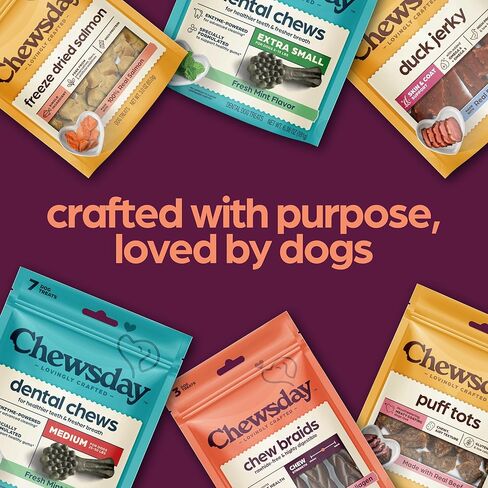 Chewsday Dog Rawhide Free Chew Bones, Made with Real Beef Collagen, Supports Hip & Joint, Skin & Coat, Highly Digestible, 3 Count in Saudi Arabia