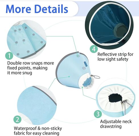 MIGOHI Soft Cat Cone Collar,Adjustable Cone for Cats After Surgery to Stop Licking,Reflective Elizabethan Recovery Collar for Kittens,Prevents Scratching for Wound,Spay & Neuter,M,Blue in Saudi Arabia