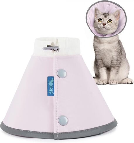 MIGOHI Soft Cat Cone Collar,Adjustable Cone for Cats After Surgery to Stop Licking,Reflective Elizabethan Recovery Collar for Kittens,Prevents Scratching for Wound,Spay & Neuter,M,Blue in Saudi Arabia