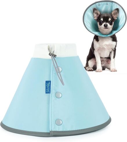 MIGOHI Soft Cat Cone Collar,Adjustable Cone for Cats After Surgery to Stop Licking,Reflective Elizabethan Recovery Collar for Kittens,Prevents Scratching for Wound,Spay & Neuter,M,Blue in Saudi Arabia