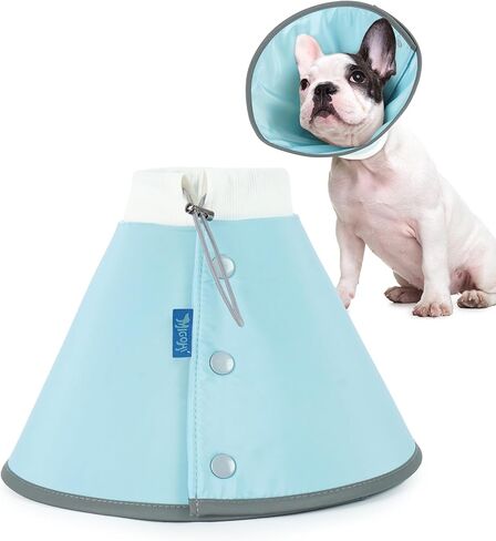 MIGOHI Soft Cat Cone Collar,Adjustable Cone for Cats After Surgery to Stop Licking,Reflective Elizabethan Recovery Collar for Kittens,Prevents Scratching for Wound,Spay & Neuter,M,Blue in Saudi Arabia