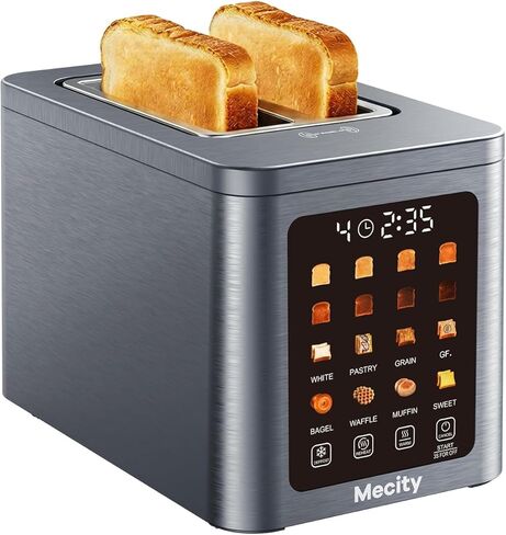 Mecity 4 Slice Toaster Wide Slot, Auto Lift Keep Warm Smart Toaster with Touch Screen, Dual Control Panel, Defrost, Auto Shut Off Digital Toasters for Bagel Muffin Waffle Gluten Free Breads1700W 120V in Saudi Arabia