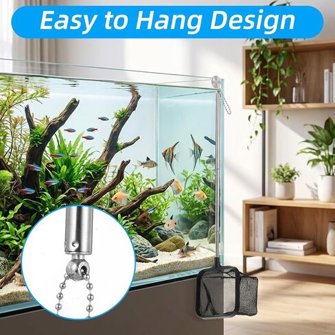 Aquarium Shrimp Net, 3 PCS Small Fish Nets for Fish Tank with Long Extendable Stainless Steel Handle, 3.15 Inch Round+Square Fine Mesh Net for Fishes Shrimp Tank Pond Creek Food Residue Debris in Kuwait