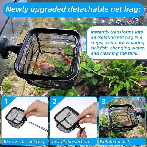 Aquarium Shrimp Net, 3 PCS Small Fish Nets for Fish Tank with Long Extendable Stainless Steel Handle, 3.15 Inch Round+Square Fine Mesh Net for Fishes Shrimp Tank Pond Creek Food Residue Debris in Kuwait