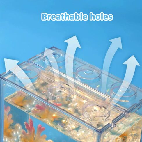 FLAdorepet 3 Packs 0.3 Gallon Small Betta Fish Tank Bowl,Stackable Clear Acrylic Aquarium Kit for Snails Mini Fish Shrimp,Small Fish Bowl for Temporary Space in Kuwait