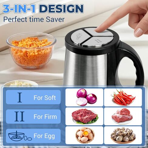 Electric Food Processor(8.5Cups+8.5Cups)【800W Pure Copper Motor】【2 Sets SUS 304 Blade】 Electric Food Chopper with 2 Bowls, Meat Grinder for Meat, Vegetable, Garlic, Onion, Baby Food (Black) in Kuwait