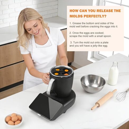 حشوة لصيد البيض والطهي من السيليكون لـ Thermomix TM7، TM6، TM5 | سعة 4 بيضات، لا حاجة للقشرة | قالب سيليكون آمن غذائيًا وخالي من مادة BPA للبيض المسلوق أو المسلوق بشكل مثالي | ملحقات تي إم in Kuwait