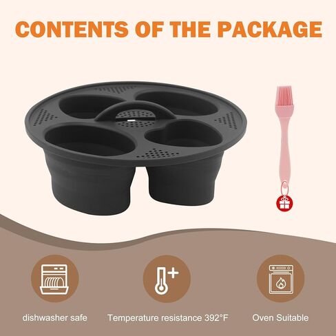 حشوة لصيد البيض والطهي من السيليكون لـ Thermomix TM7، TM6، TM5 | سعة 4 بيضات، لا حاجة للقشرة | قالب سيليكون آمن غذائيًا وخالي من مادة BPA للبيض المسلوق أو المسلوق بشكل مثالي | ملحقات تي إم in Kuwait