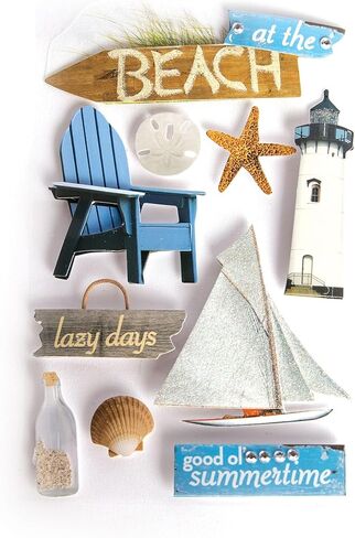 Paper House Productions STDM-0085E 3D Cardstock Stickers, At the Beach 4.5"x8.5" in Saudi Arabia