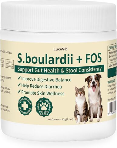 S.boulardii + FOS Pet Probiotic Powder للكلاب والقطط، 6.7 مليار CFU، دعم الأمعاء والمناعة، البراز السائب وتخفيف اضطرابات الجهاز الهضمي، يحسن تناسق البراز، صحة الجلد، موصى به من قبل الأطباء البيطريين in Kuwait