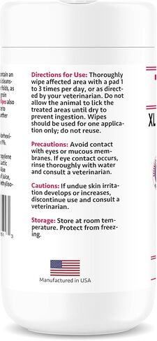 Topical Chlorhexidine Wipes for Dogs & Cats, Ketoconazole & Chlorhexidine Wipes and with a Light Scent (USA) (Ketoconazole & Chlorhexidin, 60 Count XL) in Kuwait