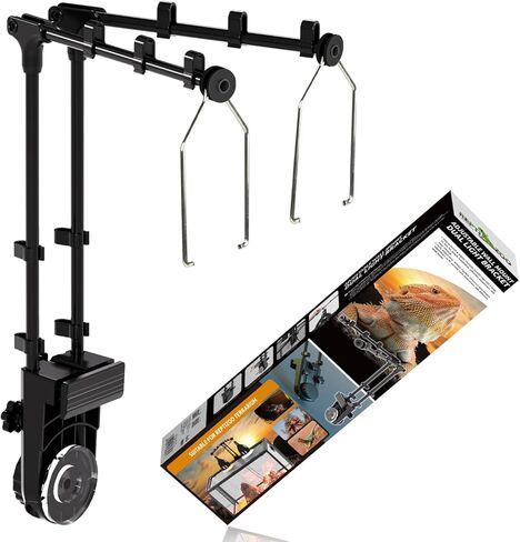 REPTI ZOO Dual Reptile Lamp Stand, Reptile Light Stand with Two Flexible Brackets, Height Adjustable (13.4 inch to 18.5 inch) for Hanging Heat Lamp Holder and Light Fixture in Kuwait