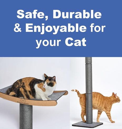 Heavy Duty Cat Window Perch with Scratching Post – Large Scratching Post with Perch, Strong Suction Cups, Eco, Multi-Level Cat Furniture for Indoor Cats (Grey) in Kuwait