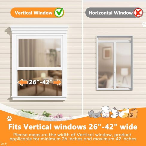BlueWish Catio Outdoor Cat Enclosure, Cat Window Perch with Waterproof Transparent Top Fits Vertical Window Frames 26" to 42" Wide, Window Box for Sunbathing, Napping & Overlooking in Kuwait