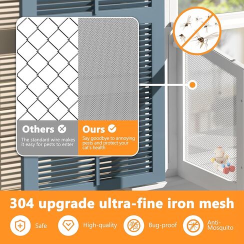 BlueWish Catio Outdoor Cat Enclosure, Cat Window Perch with Waterproof Transparent Top Fits Vertical Window Frames 26" to 42" Wide, Window Box for Sunbathing, Napping & Overlooking in Kuwait