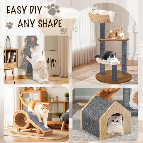78.7"X15.8" Self-Adhesive Cat Scratching Mat - Durable Couch Protector from Cat Claws, DIY Furniture Protector from Cats Scratching, Sticky cat Scratch Wall mat- No Residue, Safe for Cats (Dark Grey) in Kuwait