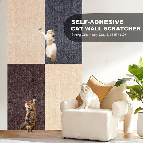 78.7"X15.8" Self-Adhesive Cat Scratching Mat - Durable Couch Protector from Cat Claws, DIY Furniture Protector from Cats Scratching, Sticky cat Scratch Wall mat- No Residue, Safe for Cats (Dark Grey) in Kuwait