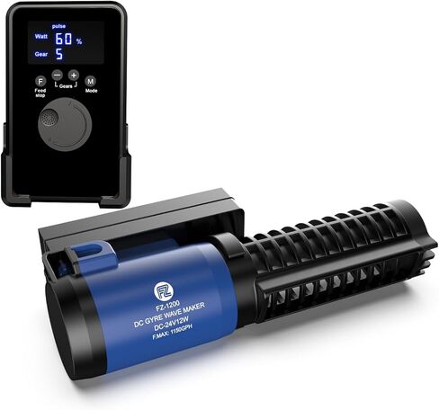 FZONE Wave Maker for Aquarium, 24V DC Gyre Wavemaker with LCD Display Controller, Adjustable Cross Flow, Quiet Powerhead with Magnetic Mount for Saltwater & Freshwater Tanks (S) in Kuwait