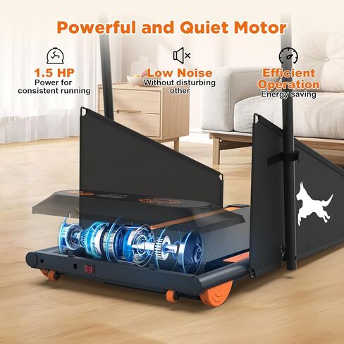 Dog Treadmill for Home, 220 lbs Capacity, 0.5-4.0 MPH, 12 Programs, Bluetooth Speaker, Remote Control for Small Medium Dogs in Kuwait