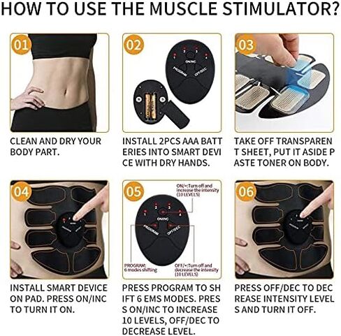 Muscle Toner ABS Training Workout Belt Body Abdominal Toning Gear Waist Trimmer Ab Workouts Intelligent Portable Fitness Apparatus for Men Women Abdomen/Arm/Leg Home Office Exercise in Saudi Arabia