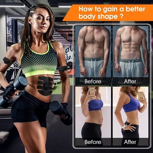 Muscle Toner ABS Training Workout Belt Body Abdominal Toning Gear Waist Trimmer Ab Workouts Intelligent Portable Fitness Apparatus for Men Women Abdomen/Arm/Leg Home Office Exercise in Saudi Arabia