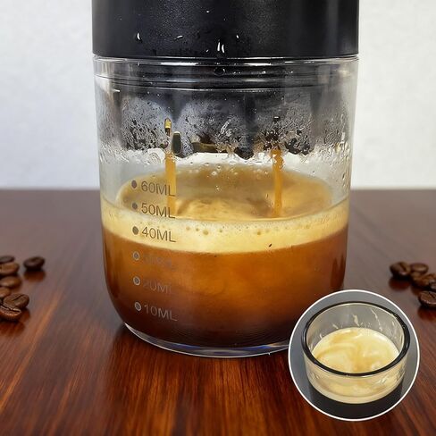 ماكينة صنع الاسبريسو المحمولة بالضغط اليدوي للقهوة المطحونة والكبسولات، ماكينة اسبريسو صغيرة يدوية ماكينة صنع القهوة بالضغط الفرنسي للسفر والتخييم in Kuwait