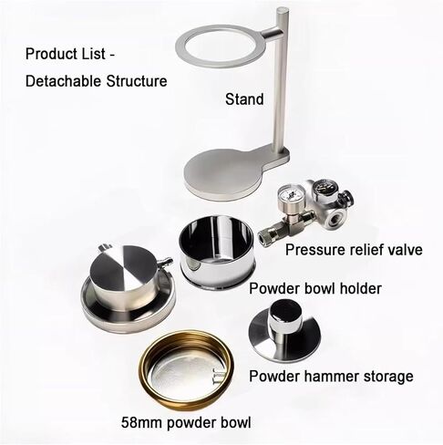 Genérico Espresso Machine, 58mm Pneumatic Portable Manual Coffee Maker, Stainless Steel, W/Pressure Gauge & Pressure Relief Valve, Detachable Design, For Commercial And Home Use in Kuwait