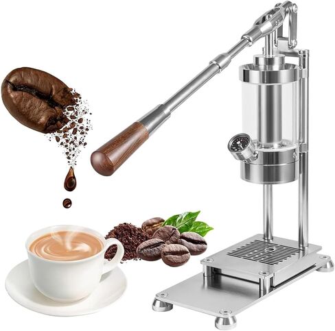 Manual Lever Portable Espresso Maker, Stainless Steel Coffee Maker, 1-16bar Pressure, 58mm Brew Head, Adjustable Pre-extraction Time, For Cappuccino, Latte, Macchiato in Kuwait