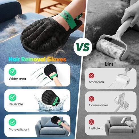 Upgraded Pet Hair Removal Glove for Dogs & Cats, Electrostatic Five-Finger Hair Remover for Furniture, Couch, Carpet, Clothing& Car Seat, 1Pcs Reusable Magic Brush Pet Hair Remover Tool (Black) in Saudi Arabia