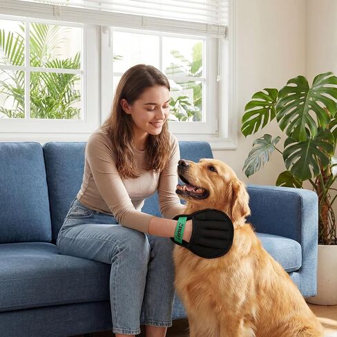 Upgraded Pet Hair Removal Glove for Dogs & Cats, Electrostatic Five-Finger Hair Remover for Furniture, Couch, Carpet, Clothing& Car Seat, 1Pcs Reusable Magic Brush Pet Hair Remover Tool (Black) in Saudi Arabia
