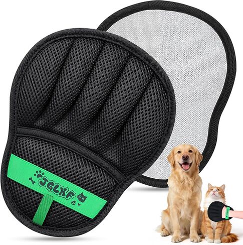 Upgraded Pet Hair Removal Glove for Dogs & Cats, Electrostatic Five-Finger Hair Remover for Furniture, Couch, Carpet, Clothing& Car Seat, 1Pcs Reusable Magic Brush Pet Hair Remover Tool (Black) in Saudi Arabia