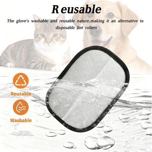 Pet Hair Removal Glove, Newly Upgraded Electrostatic Gloves Pet Hair for Dogs & Cats, Washable and Reusable Hair Remover Tool for Carpet, Curtain, Clothing, Couch, Car Seat - 1 Pcs in Kuwait