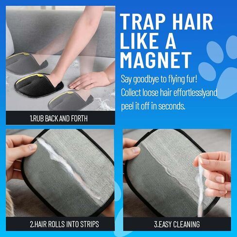 Pet Hair Removal Glove for Dogs & Cats, Newly Upgraded Reusable Electrostatic Pet Hair Glove, Magic Brush Pet Hair Remover Tool for Clothing, Couch, Carpet, Car Seat in Kuwait