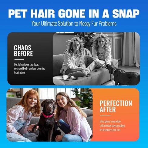 Pet Hair Removal Glove for Dogs & Cats, Newly Upgraded Reusable Electrostatic Pet Hair Glove, Magic Brush Pet Hair Remover Tool for Clothing, Couch, Carpet, Car Seat in Kuwait