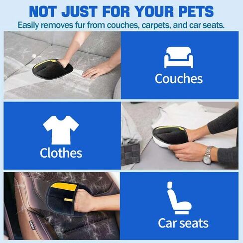 Pet Hair Removal Glove for Dogs & Cats, Newly Upgraded Reusable Electrostatic Pet Hair Glove, Magic Brush Pet Hair Remover Tool for Clothing, Couch, Carpet, Car Seat in Kuwait