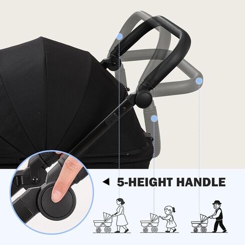 Dog Stroller for Medium Large Dogs up to 66lbs,Pet Stroller for 2 Small Dogs with Adjustable Handle & Canopy, Foldable,Storage Organizer in Kuwait