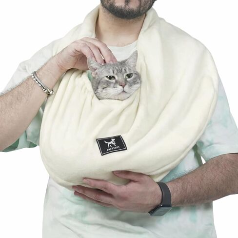 Cat Sling Carrier Critter Cuddler - Soft Breathable Cat Carrier, Pet Carrier for Cats/Kittens/Small Dogs (3-13 lbs), Hands-Free 2-Wearing Styles Indoor/Outdoor Cuddle Bag (Dark Gray) in Kuwait