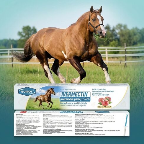 6-Pack Ivermectin Horse Paste 1.87% – Apple Flavored Oral Dewormer for Horses in Kuwait