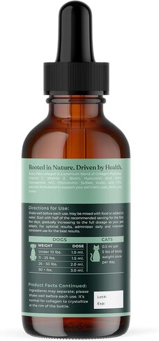 Premium Liquid Collagen for Dogs & Cats | 5 Types of Collagen (I, II, III, V, X) | Supports Skin, Coat, Hips, Joints, & Bones | Allergy and Itch Relief | Biotin, Hyaluronic Acid, Vitamin C in Kuwait