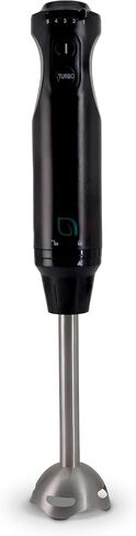 خلاط غمر WILLOW Eco Series 5 سرعات محمول، قوي وهادئ، خلاط كهربائي بقوة 500 واط مع وضع توربو وقاعدة قابلة للإزالة، خلاط يدوي للحساء والعصائر، 304 ستانلس ستيل - أسود in Kuwait