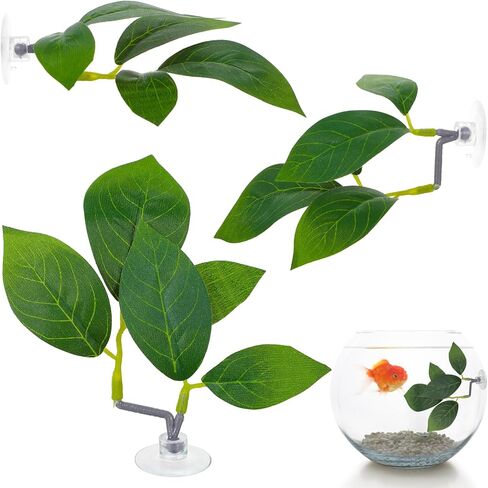 3 Pcs Betta Fish Leaf Pad, Betta Leaf Hammock Fish Tank Decorations Aquarium Decor Simulating The Natural Habitat for Sleeping Resting Hiding Playing Breeding with Plastic Suction Cup in Kuwait