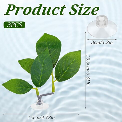 3 Pcs Betta Fish Leaf Pad, Betta Leaf Hammock Fish Tank Decorations Aquarium Decor Simulating The Natural Habitat for Sleeping Resting Hiding Playing Breeding with Plastic Suction Cup in Kuwait