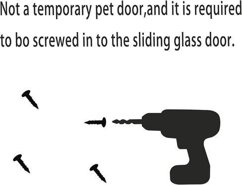 XL Dog Door for Sliding Glass Door Adjustable 75“ to 81" Slider Height,All-Metal Framed & Panel with Rotating Screws in Kuwait