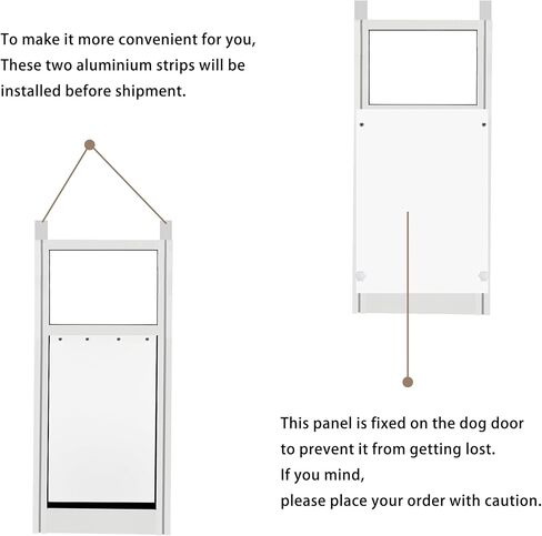 XL Dog Door for Sliding Glass Door Adjustable 75“ to 81" Slider Height,All-Metal Framed & Panel with Rotating Screws in Kuwait