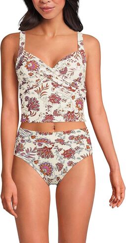 Lands 'End Women's v-nock wrap midkini top in Kuwait