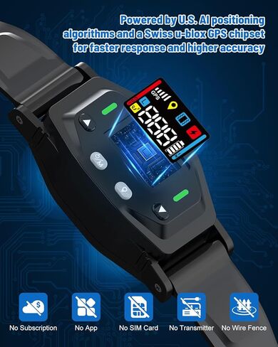 سياج الكلب اللاسلكي GPS، سياج طوق الكلب الكهربائي ونظام احتواء المحيط، طوق مقاوم للماء IPX7، نصف قطر 25-999 ياردة، تصحيح صدمات اهتزاز الصفير، للكلاب التي يزيد وزنها عن 18 رطلاً in Kuwait
