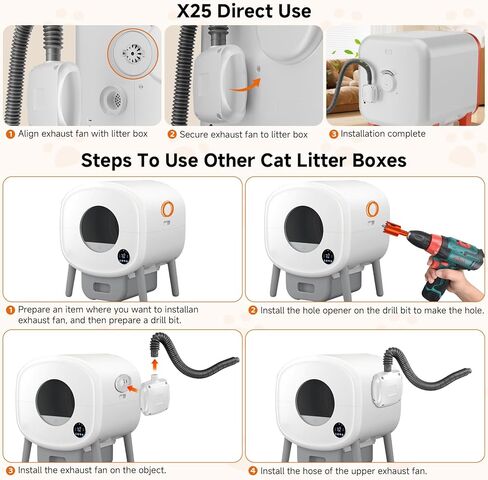 Fan for Smart Litter Boxes, Ultra-quiet Operation, Universal Design Compatible with Most Automatic Litter Boxes in Kuwait
