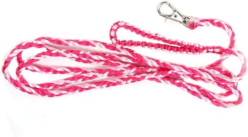 Nylon Soft Comfortable Adjustable Small Pet Leash, Walking Harness with Bell, Pet Leash for Hamster Squirrel Flying Squirrel, 161-181cm (Pink + Rose red) in Saudi Arabia