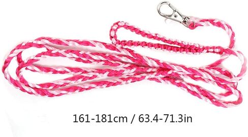 Nylon Soft Comfortable Adjustable Small Pet Leash, Walking Harness with Bell, Pet Leash for Hamster Squirrel Flying Squirrel, 161-181cm (Pink + Rose red) in Saudi Arabia