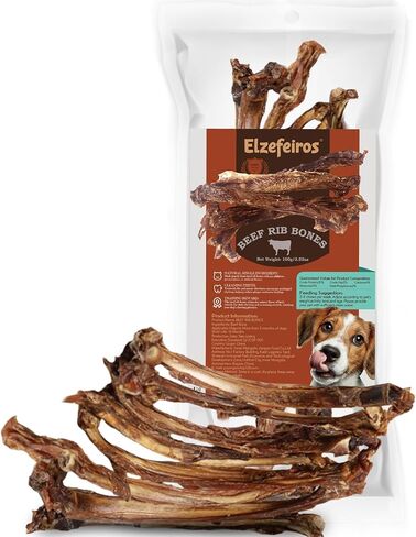 عظام ضلع لحم البقر الطبيعية للكلاب، مضغ للكلاب يدوم طويلاً للكلاب المتوسطة والكبيرة، علاجات أسنان عالية البروتين مكون واحد، خالية من الجلود الخام، خالية من الحبوب، بدون إضافات in Kuwait